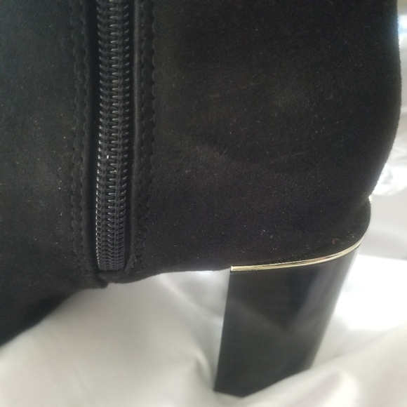 Zara Block Heel Gold Trim Ankle Boot - Picture 3 of 7